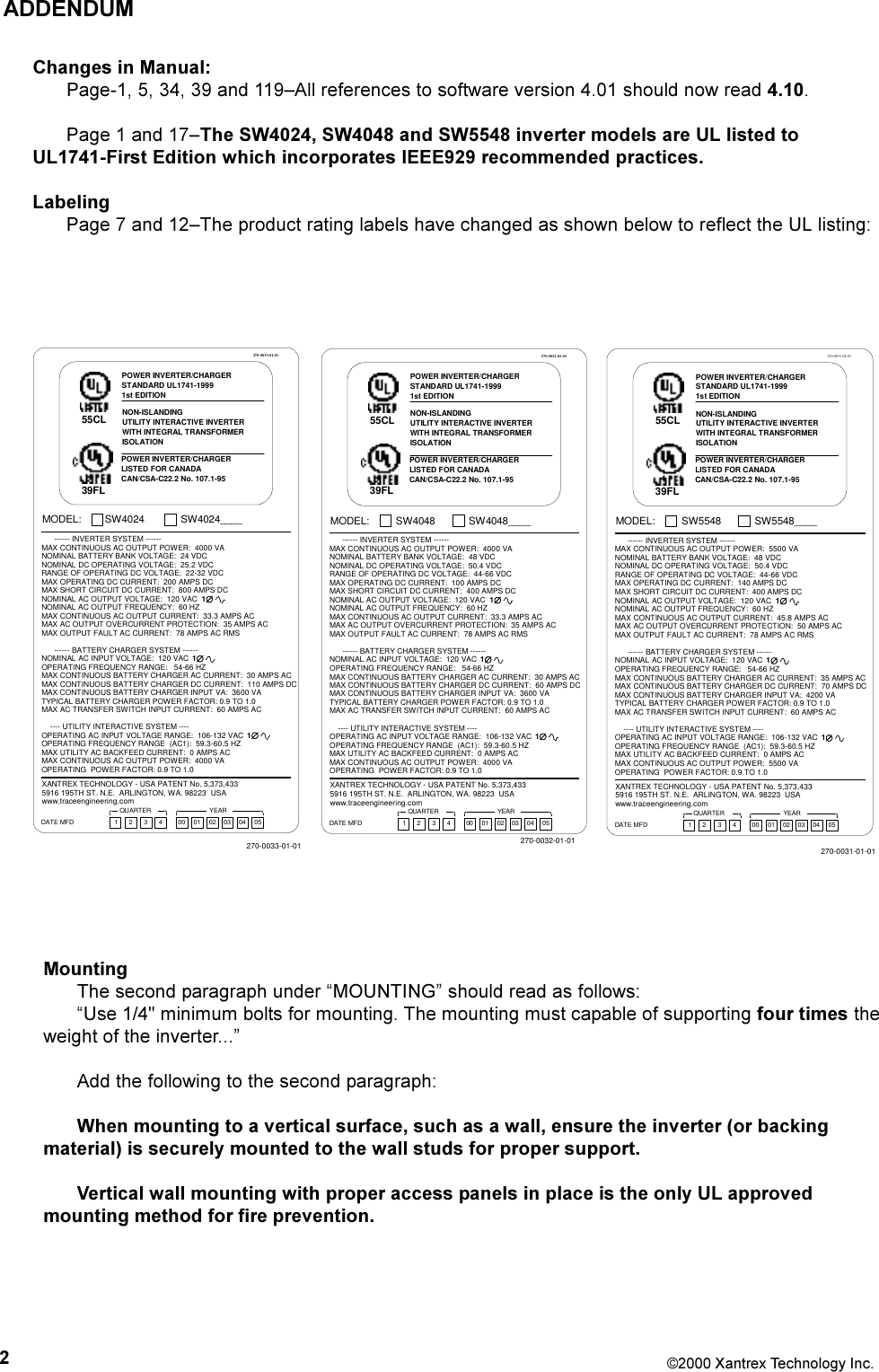 Page 4 of 8 - Xantrex Xantrex-Plus-Sw4024-Users-Manual- Operation Xantrex-plus-sw4024-users-manual