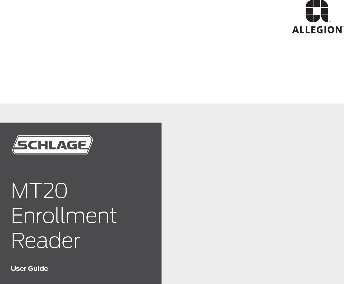 ii  •  Schlage  • MT20 Enrollment Reader User Guide  