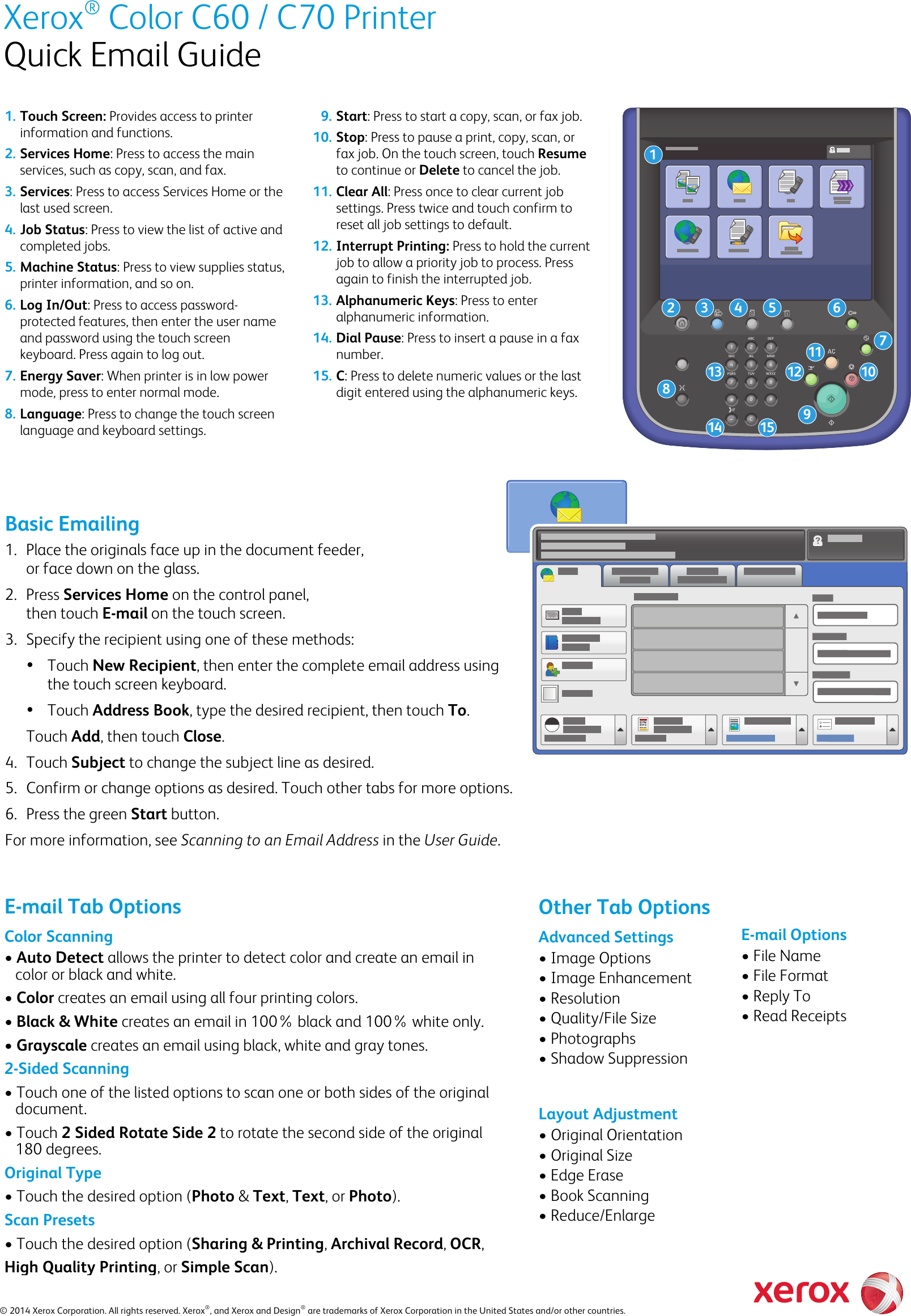Page 1 of 1 - Xerox Xerox-Color-C60-C70-With-Integrated-Color-Server-Quick-Guide- Quick Email Guide  Xerox-color-c60-c70-with-integrated-color-server-quick-guide