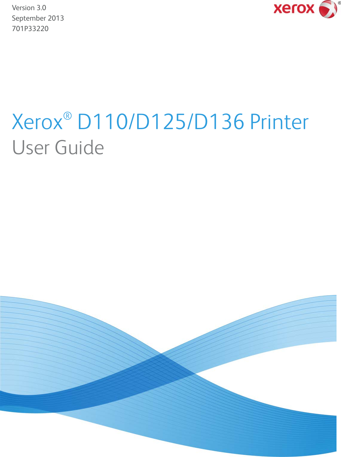 Xerox D95 D110 D125 With Freeflow Print Server Printer Only Users Manual