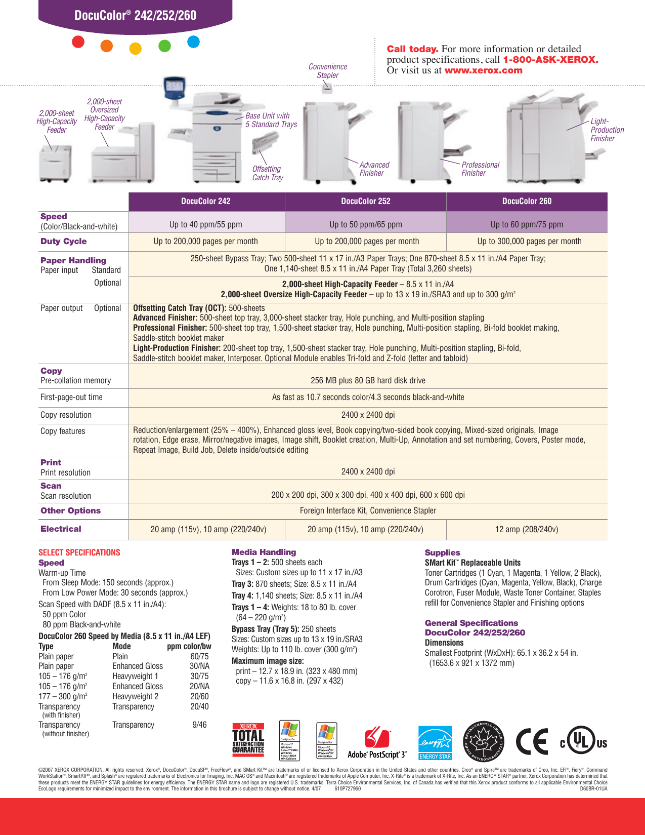 Page 8 of 8 - Xerox Xerox-Docucolor-242-Users-Manual- DocuColor 242/252/260 Brochure  Xerox-docucolor-242-users-manual