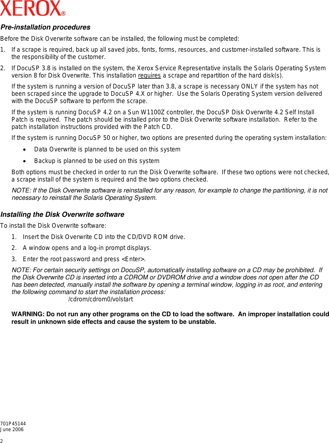 Page 2 of 8 - Xerox Xerox-Docutech-128-Highlight-Color-Installation-Guide- Dear XPPS Customer  Xerox-docutech-128-highlight-color-installation-guide