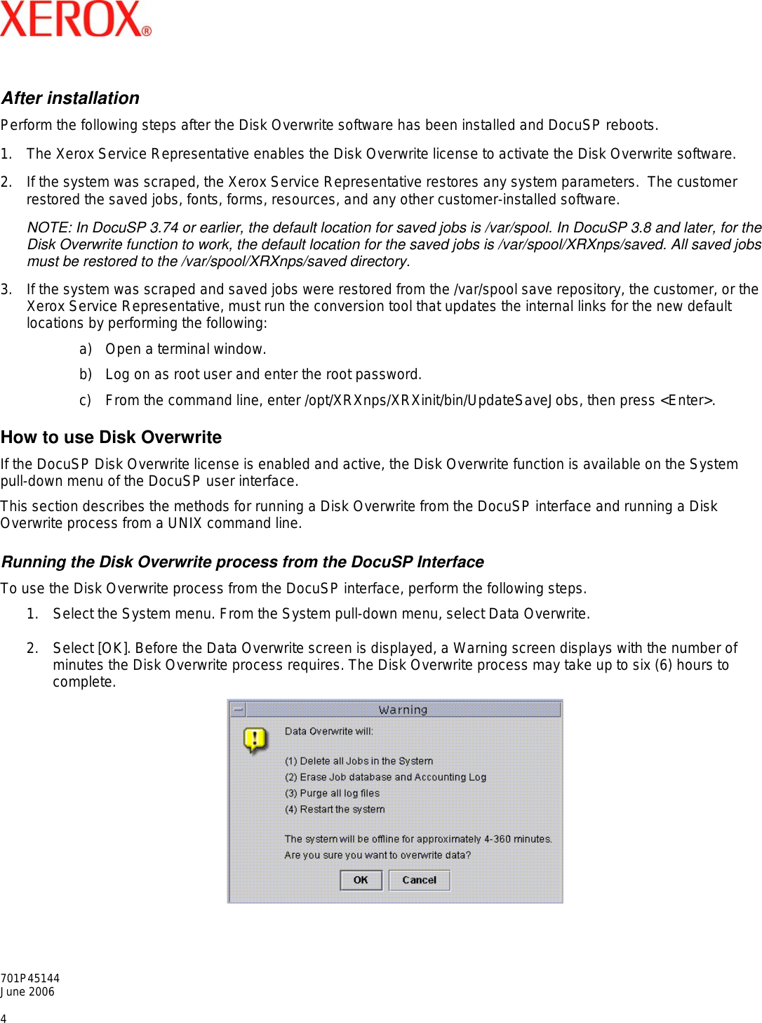 Page 4 of 8 - Xerox Xerox-Docutech-128-Highlight-Color-Installation-Guide- Dear XPPS Customer  Xerox-docutech-128-highlight-color-installation-guide