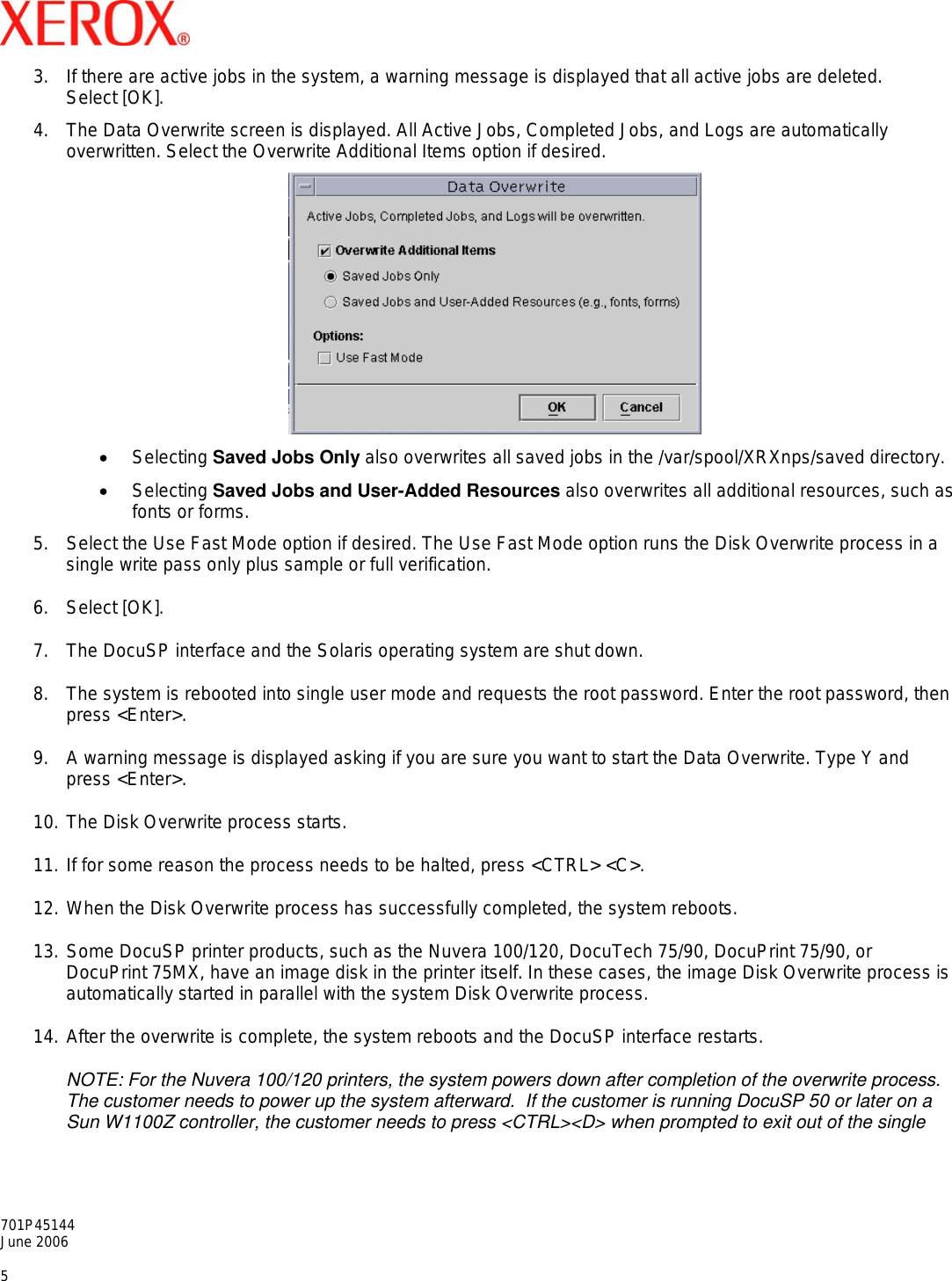 Page 5 of 8 - Xerox Xerox-Docutech-128-Highlight-Color-Installation-Guide- Dear XPPS Customer  Xerox-docutech-128-highlight-color-installation-guide