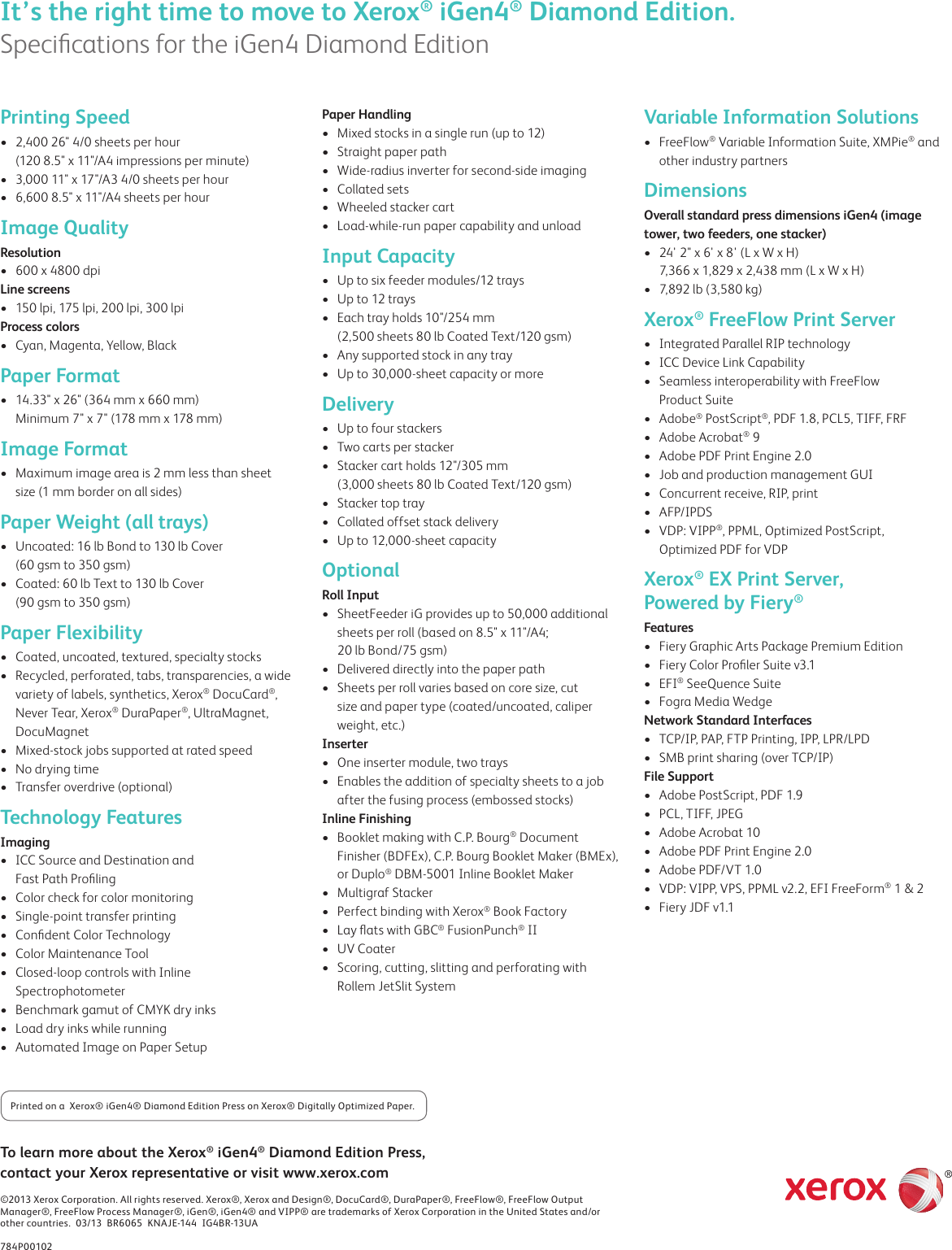 Page 12 of 12 - Xerox Xerox-Igen4-Diamond-Edition-Brochure-  Xerox-igen4-diamond-edition-brochure