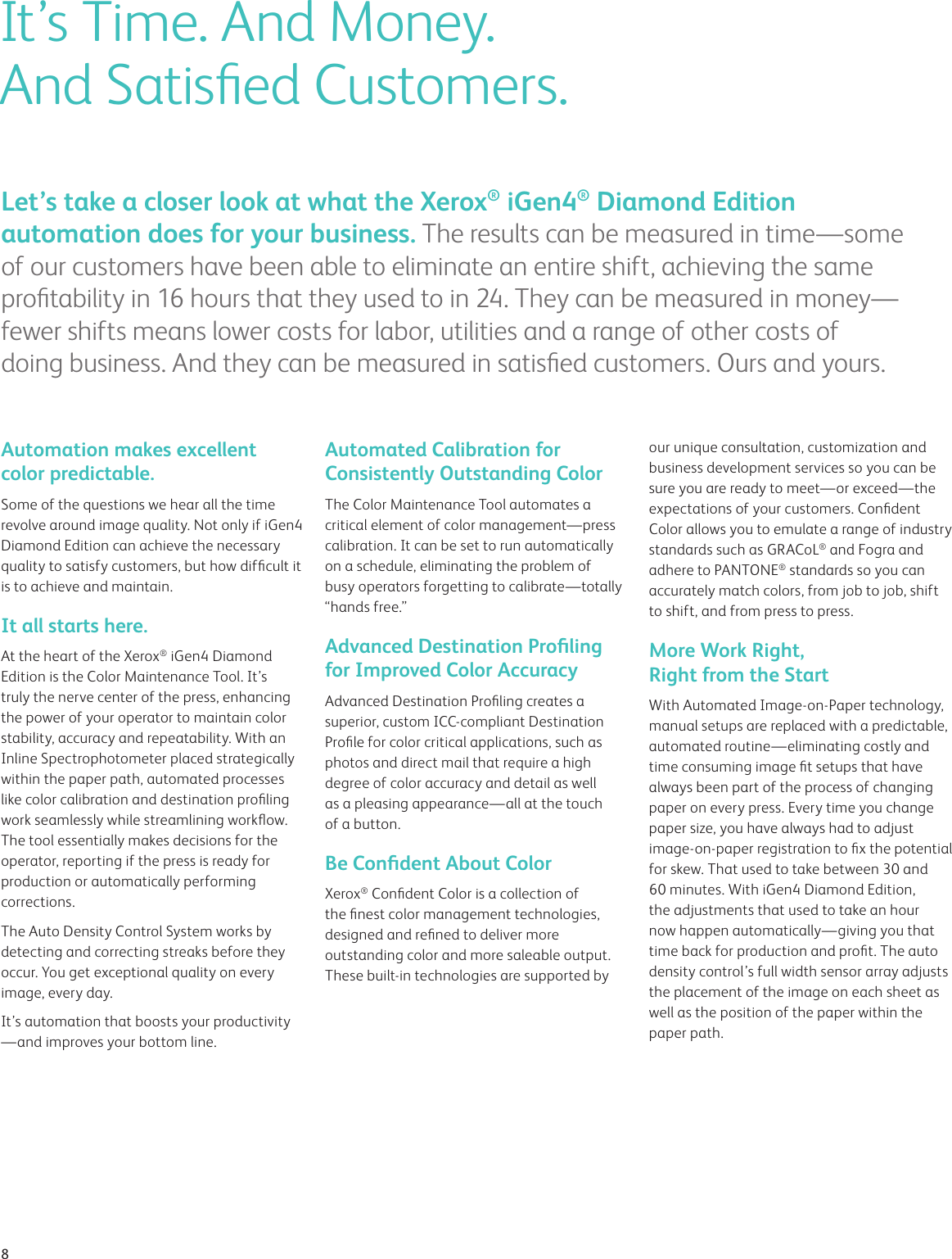 Page 8 of 12 - Xerox Xerox-Igen4-Diamond-Edition-Brochure-  Xerox-igen4-diamond-edition-brochure