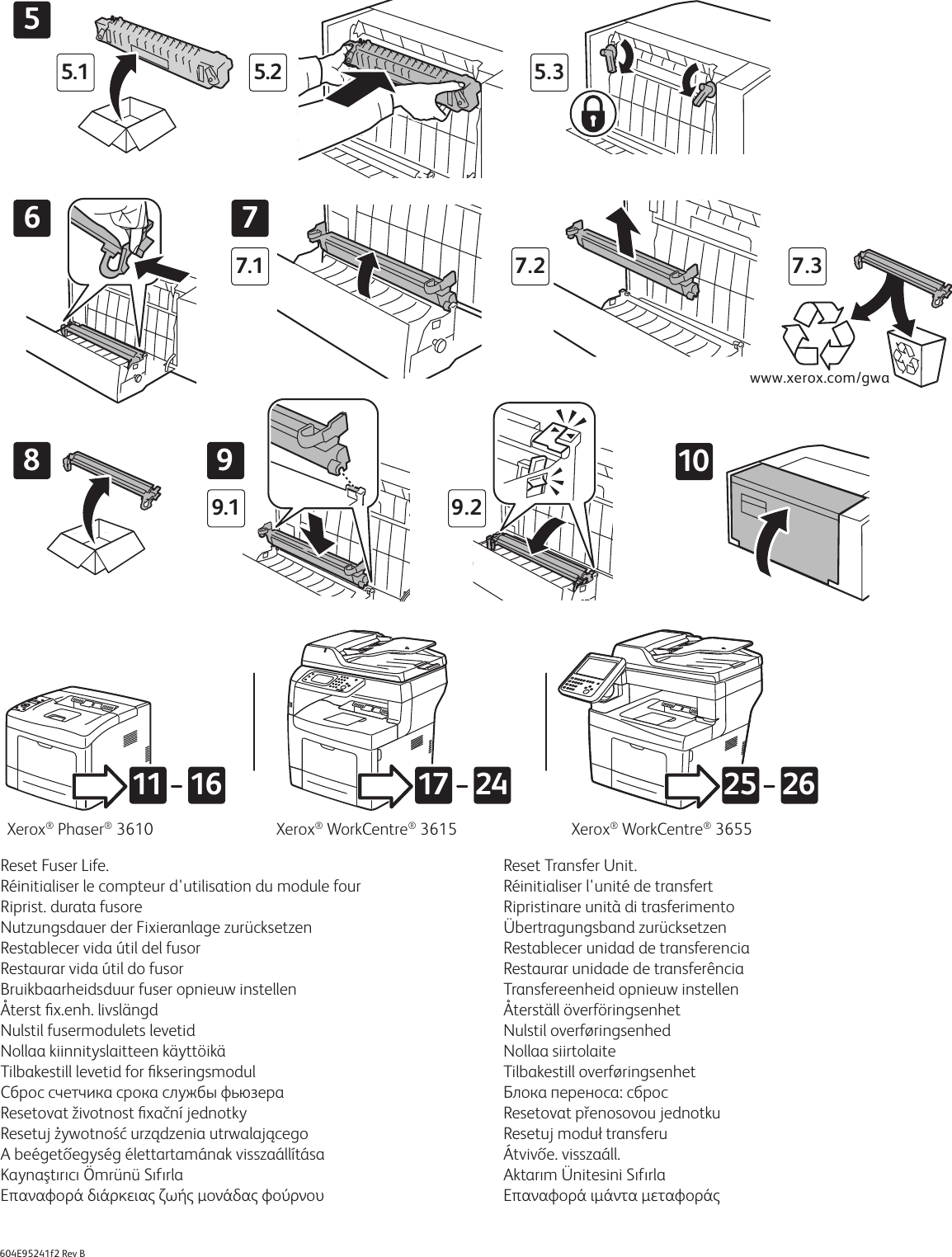 Xerox Phaser 3610 Users Manual 3610, WorkCentre 3615 & 3655 Maintenance Kit