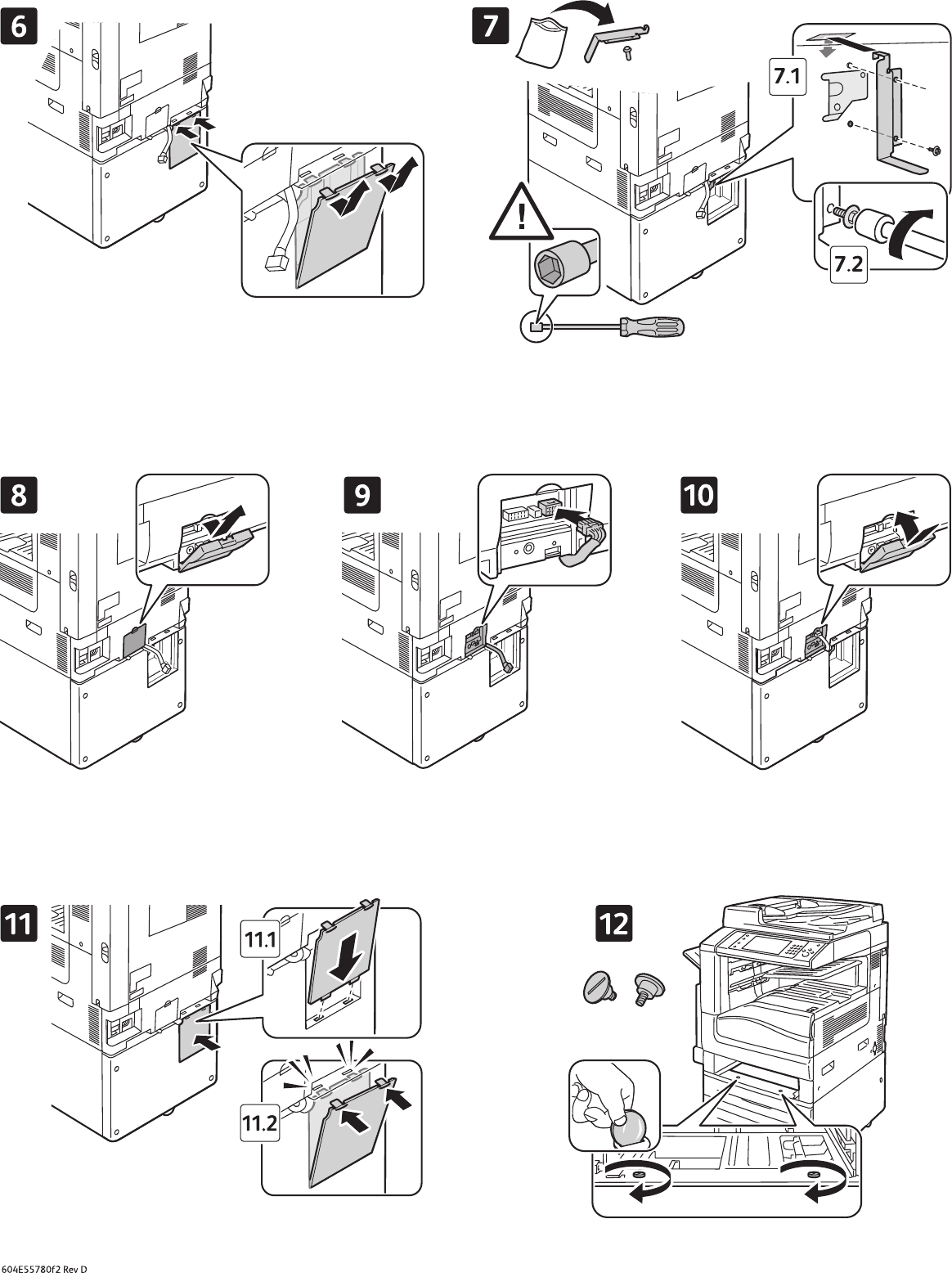 Page 2 of 3 - Xerox Xerox-Phaser-7800-Users-Manual- Phaser 7800/WorkCentre 7500 2500-sheet Feeder (install) Instruction Sheet, 604E55780, Rev D Xerox-phaser-7800-users-manual