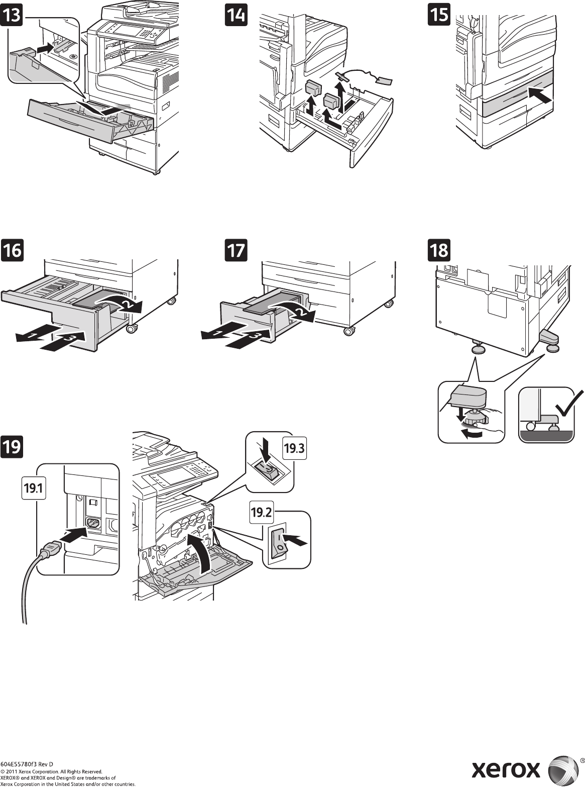 Page 3 of 3 - Xerox Xerox-Phaser-7800-Users-Manual- Phaser 7800/WorkCentre 7500 2500-sheet Feeder (install) Instruction Sheet, 604E55780, Rev D Xerox-phaser-7800-users-manual
