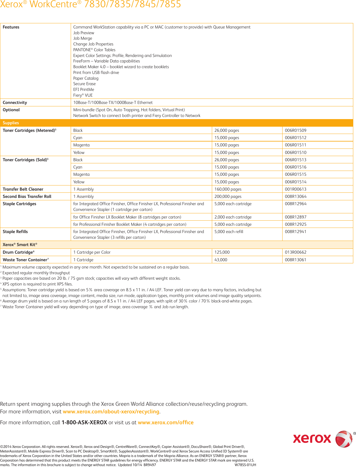 Page 11 of 11 - Xerox Xerox-Workcentre-7830-7835-7845-7855-Specifications- WorkCentre 7800 Series Multifunction Printer Xerox-workcentre-7830-7835-7845-7855-specifications