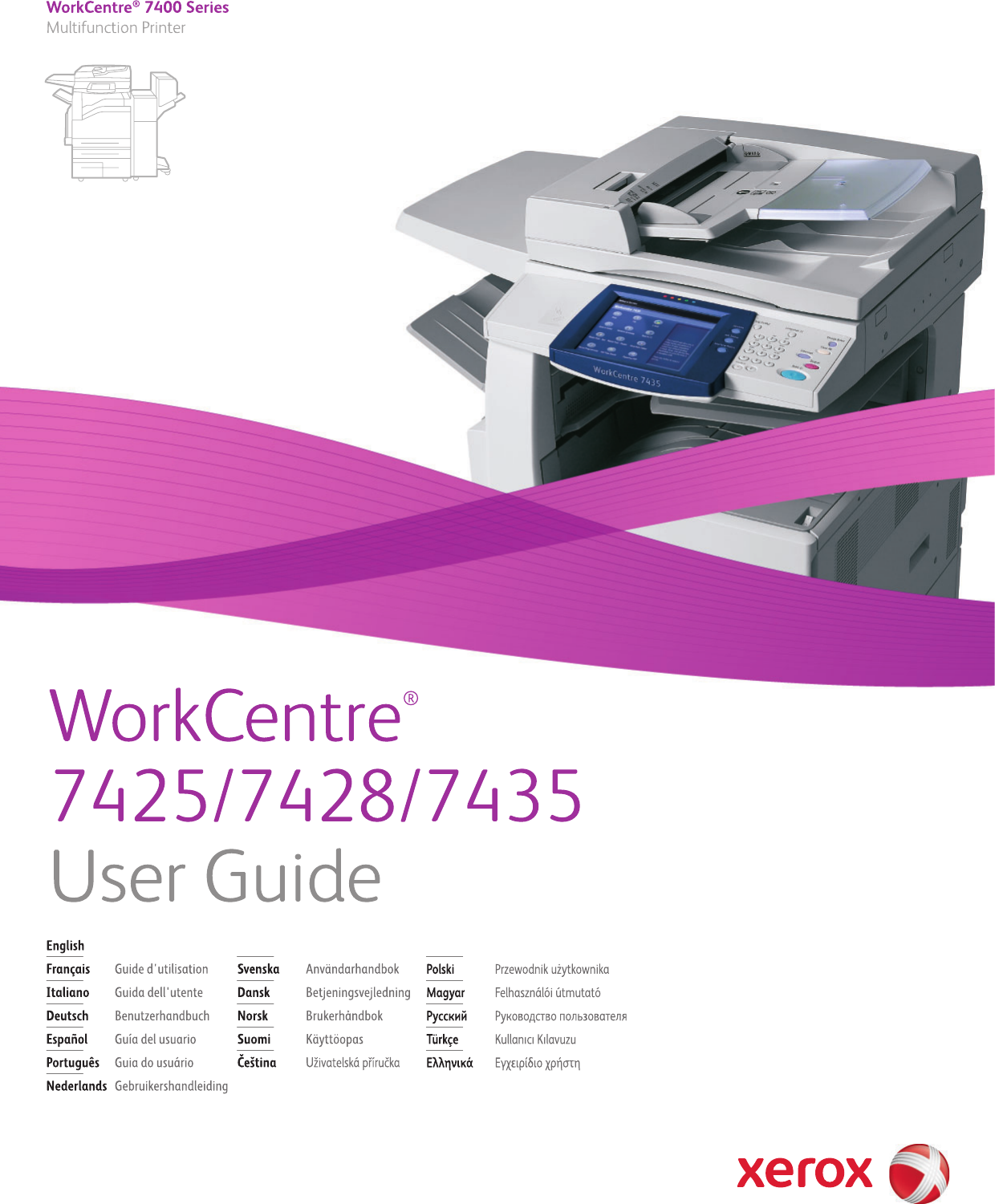 Xerox All In One Printer Wc7425 Users Manual WorkCentre 7425/7428/7435