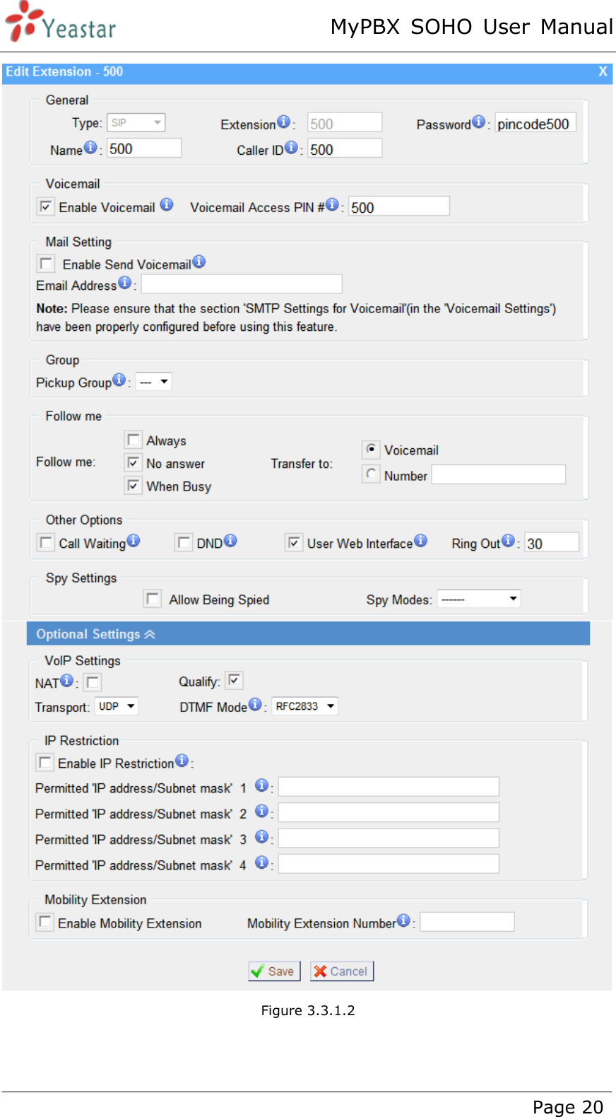 MyPBX SOHO User Manual www.yeastar.com                                          Page 20   Figure 3.3.1.2   