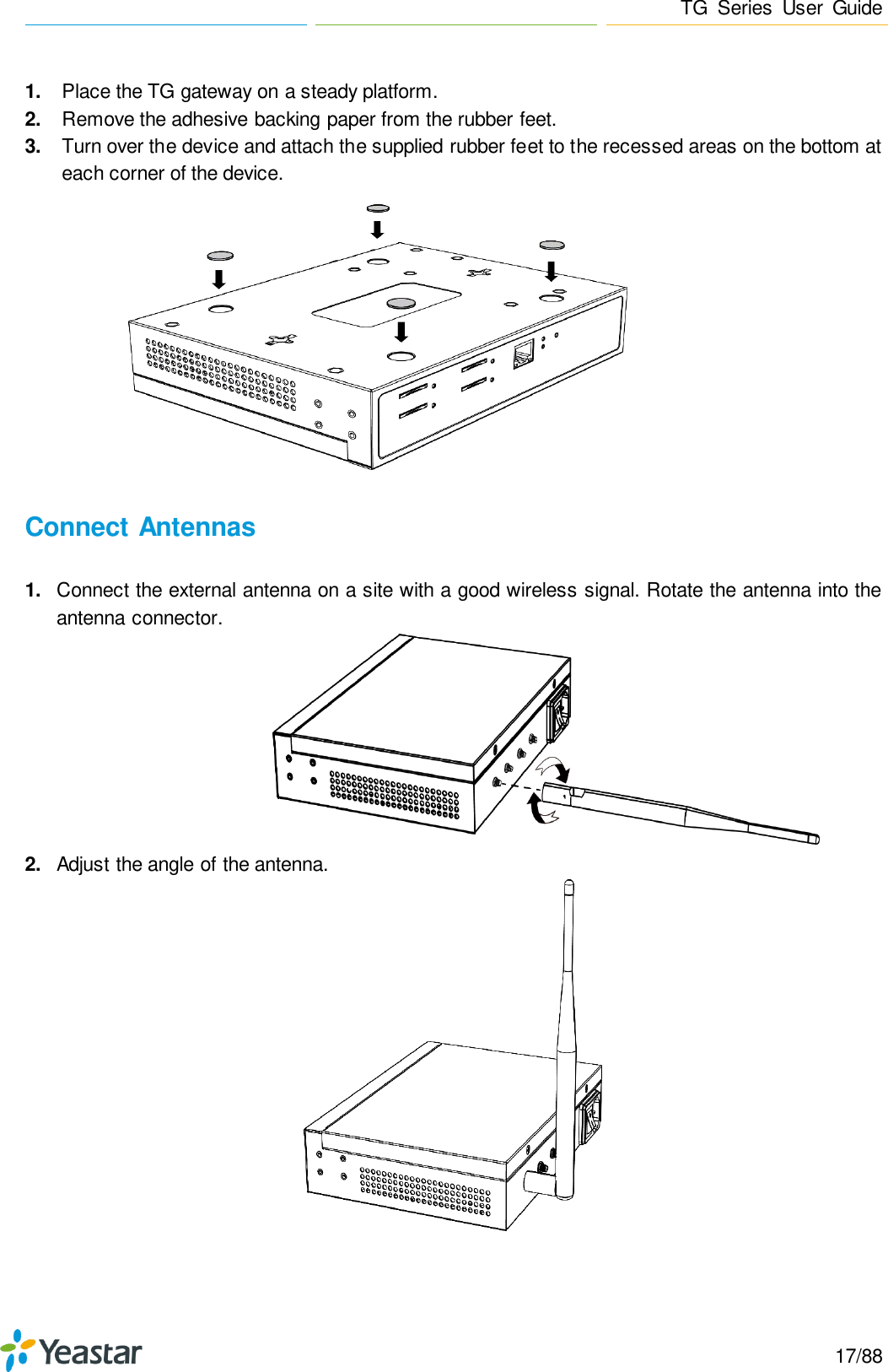 Page 17 of Xiamen Yeastar Information Technology TG200 GSM VoIP Gateway User Manual Yeastar TA400 TA800 User Manual enx