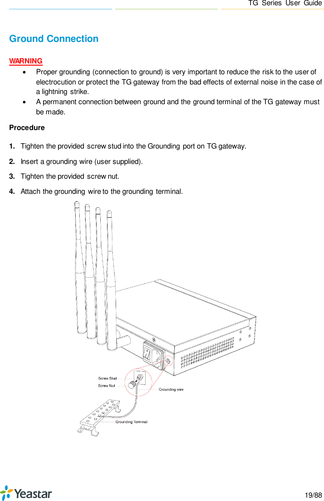 Page 19 of Xiamen Yeastar Information Technology TG200 GSM VoIP Gateway User Manual Yeastar TA400 TA800 User Manual enx