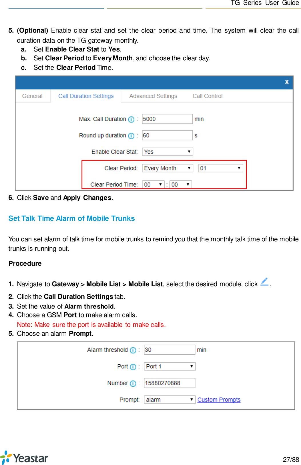 Page 27 of Xiamen Yeastar Information Technology TG200 GSM VoIP Gateway User Manual Yeastar TA400 TA800 User Manual enx