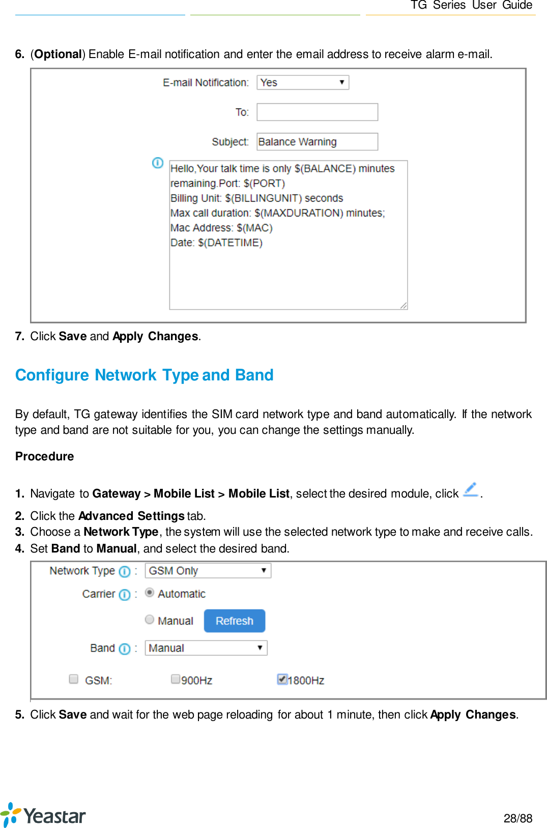 Page 28 of Xiamen Yeastar Information Technology TG200 GSM VoIP Gateway User Manual Yeastar TA400 TA800 User Manual enx