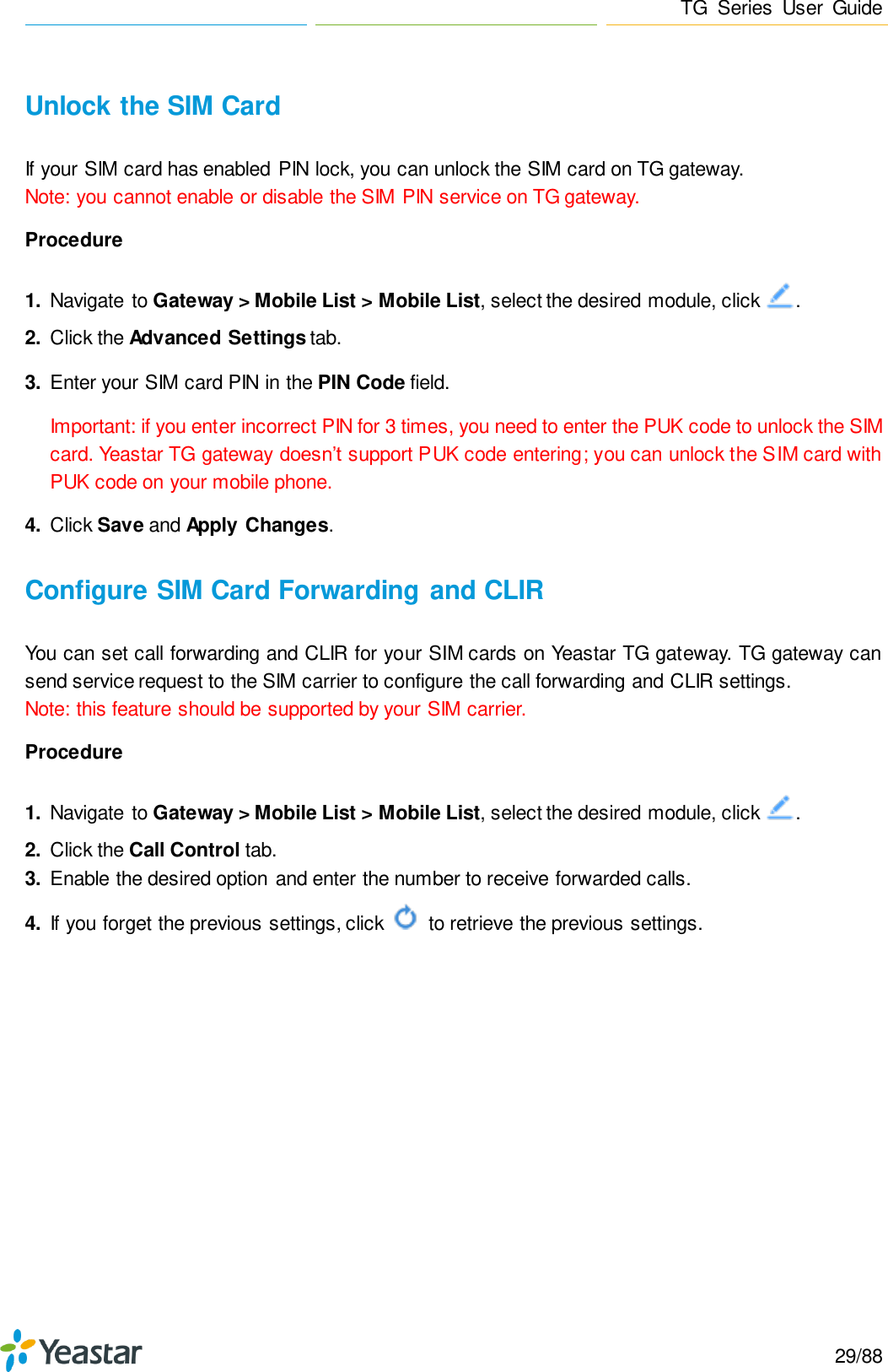 Page 29 of Xiamen Yeastar Information Technology TG200 GSM VoIP Gateway User Manual Yeastar TA400 TA800 User Manual enx