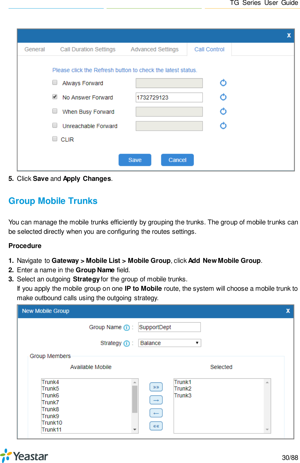 Page 30 of Xiamen Yeastar Information Technology TG200 GSM VoIP Gateway User Manual Yeastar TA400 TA800 User Manual enx