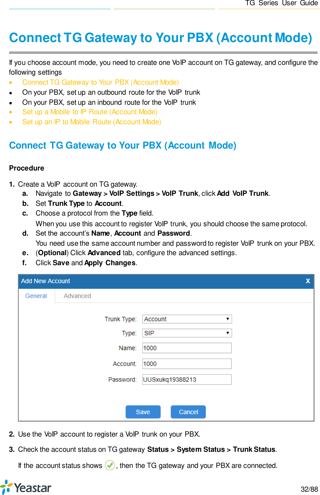 Page 32 of Xiamen Yeastar Information Technology TG200 GSM VoIP Gateway User Manual Yeastar TA400 TA800 User Manual enx