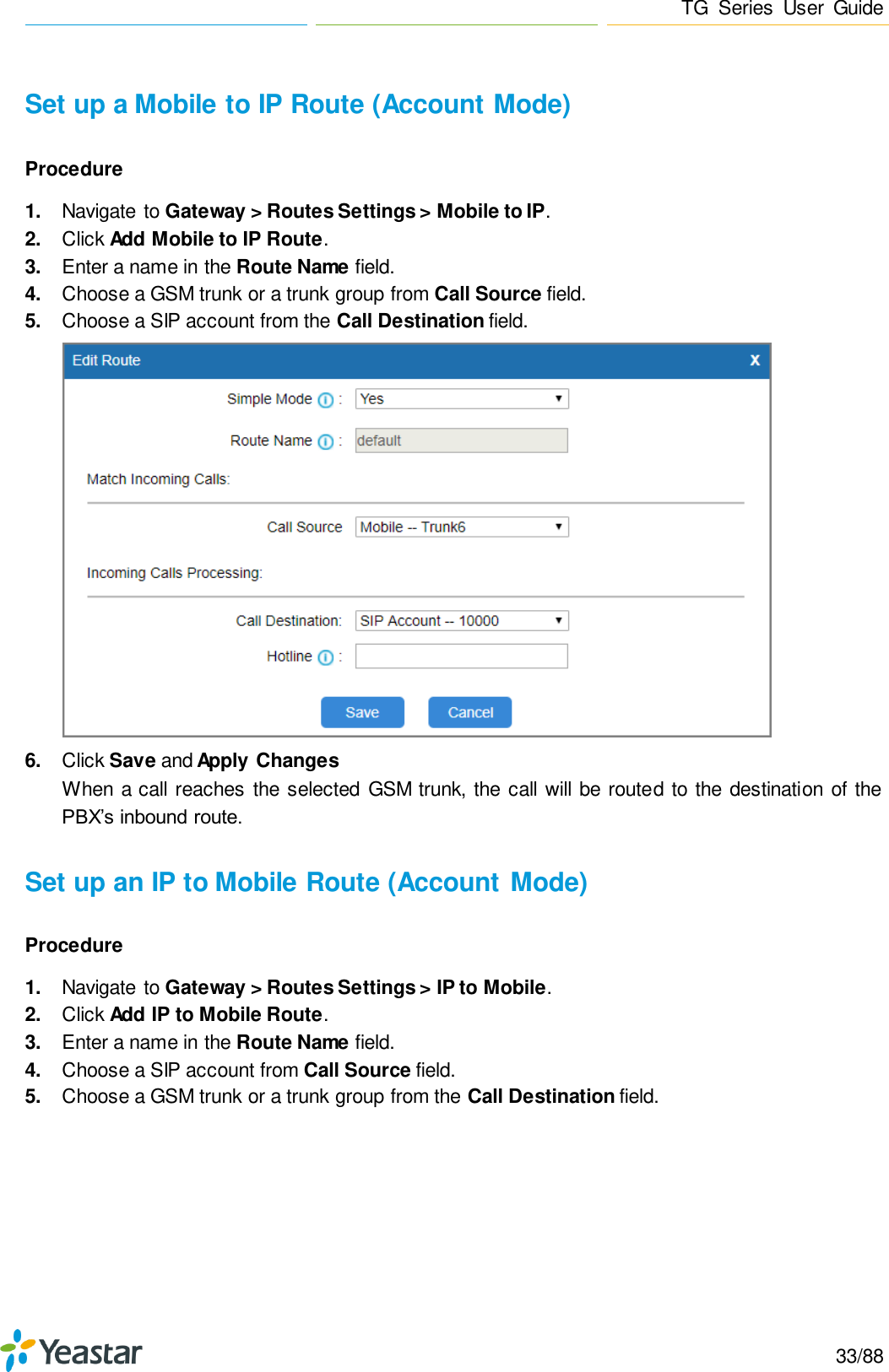 Page 33 of Xiamen Yeastar Information Technology TG200 GSM VoIP Gateway User Manual Yeastar TA400 TA800 User Manual enx