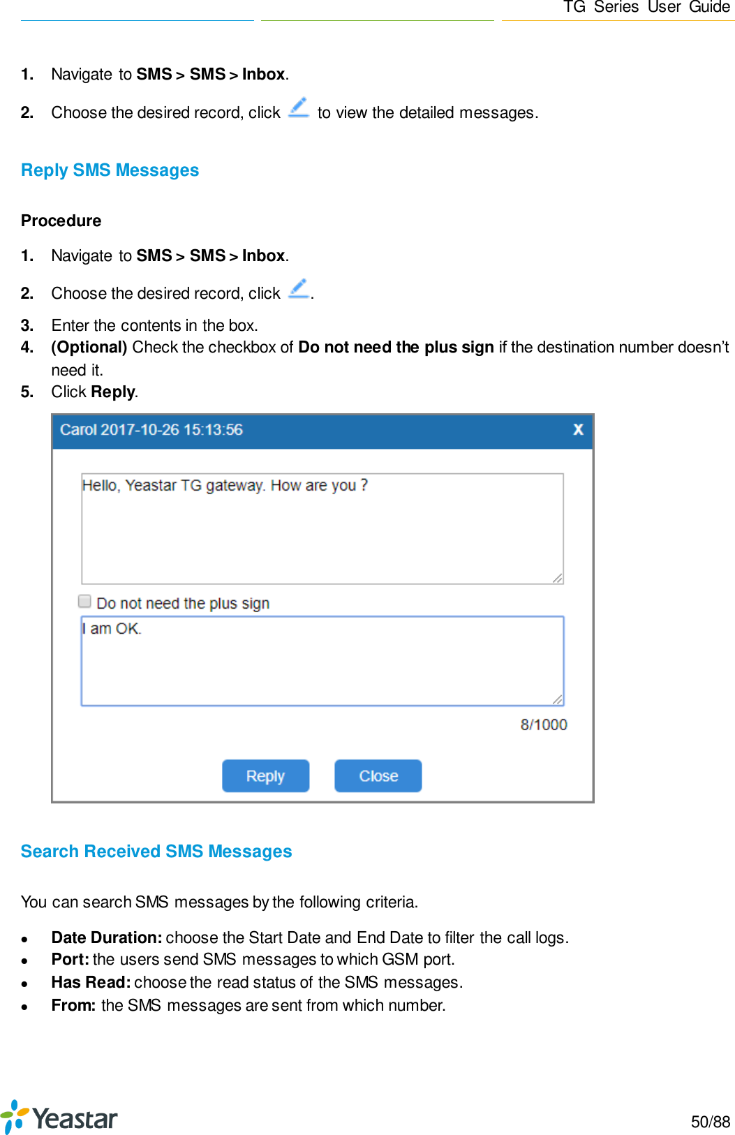 Page 50 of Xiamen Yeastar Information Technology TG200 GSM VoIP Gateway User Manual Yeastar TA400 TA800 User Manual enx