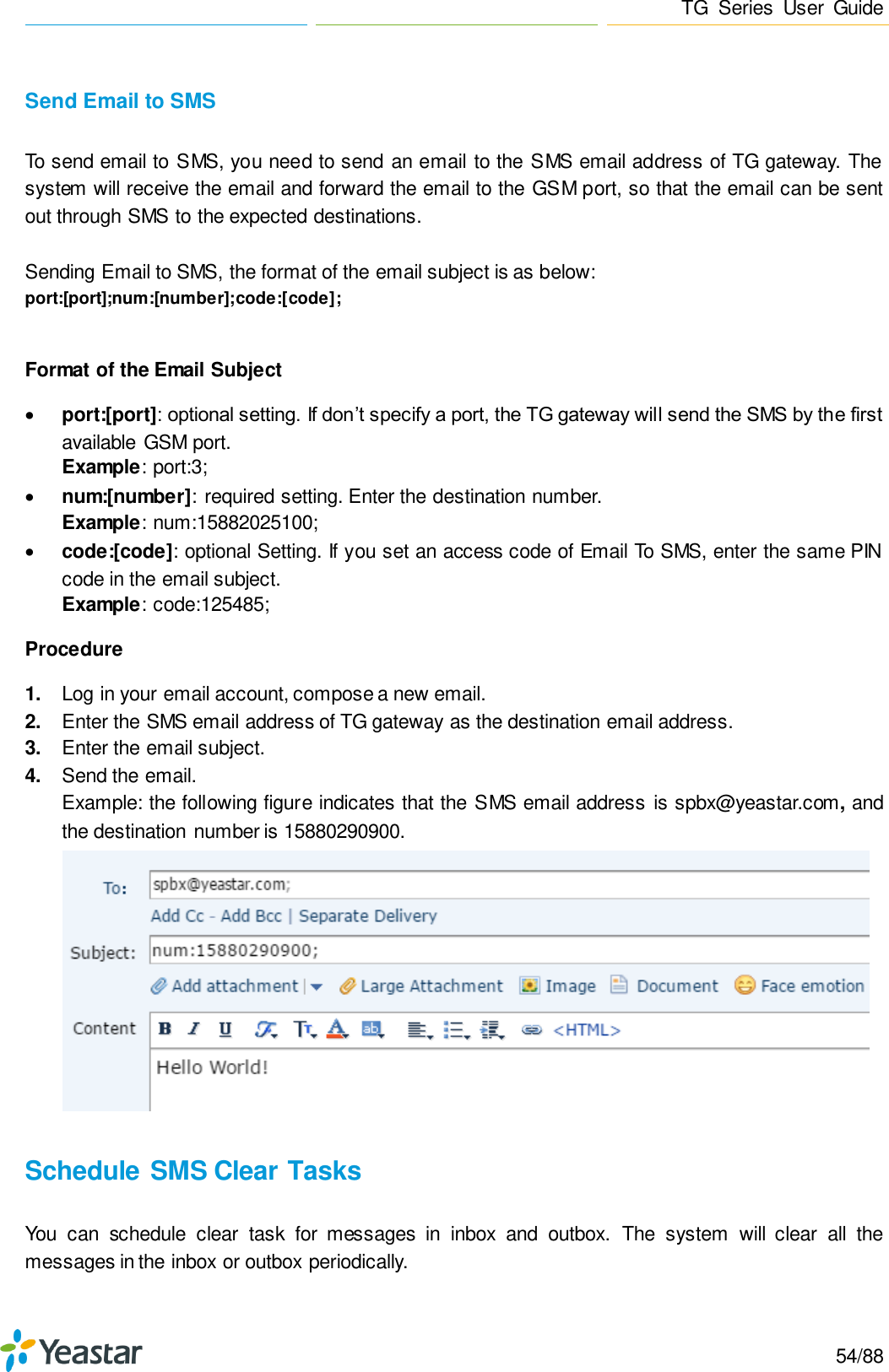 Page 54 of Xiamen Yeastar Information Technology TG200 GSM VoIP Gateway User Manual Yeastar TA400 TA800 User Manual enx