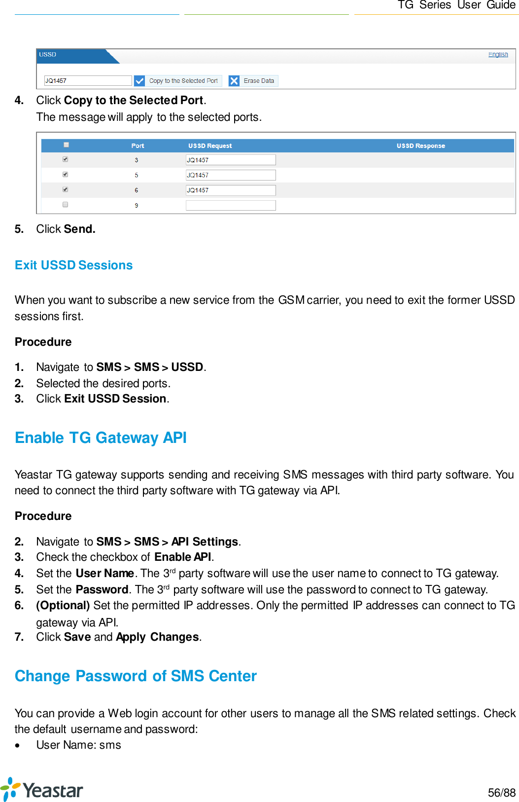 Page 56 of Xiamen Yeastar Information Technology TG200 GSM VoIP Gateway User Manual Yeastar TA400 TA800 User Manual enx