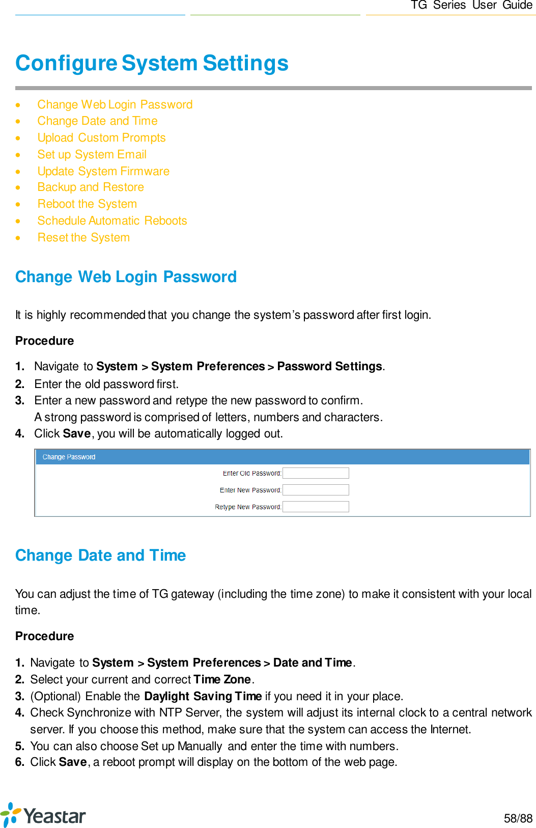 Page 58 of Xiamen Yeastar Information Technology TG200 GSM VoIP Gateway User Manual Yeastar TA400 TA800 User Manual enx