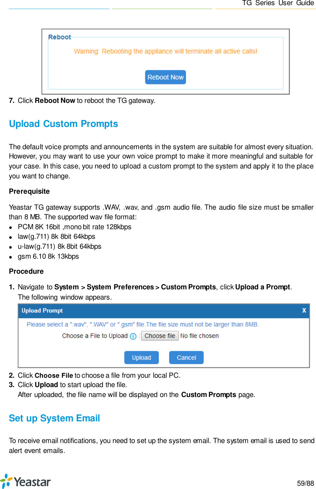 Page 59 of Xiamen Yeastar Information Technology TG200 GSM VoIP Gateway User Manual Yeastar TA400 TA800 User Manual enx