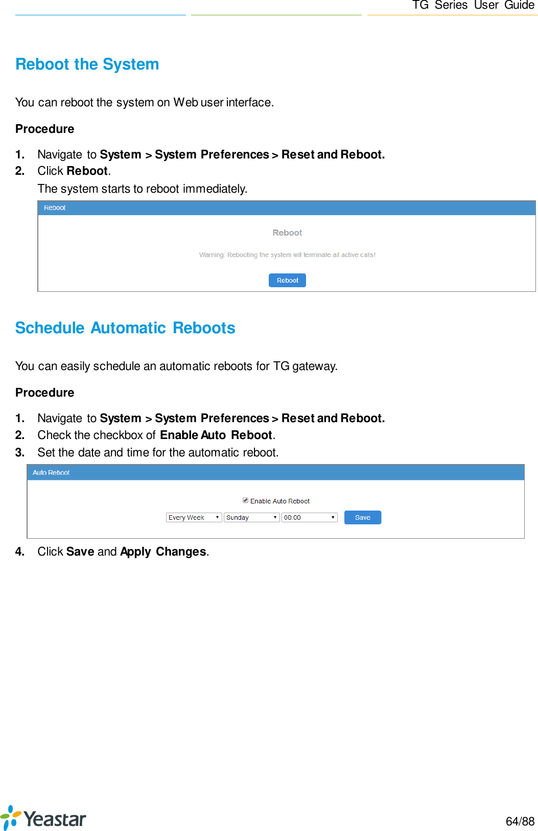 Page 64 of Xiamen Yeastar Information Technology TG200 GSM VoIP Gateway User Manual Yeastar TA400 TA800 User Manual enx