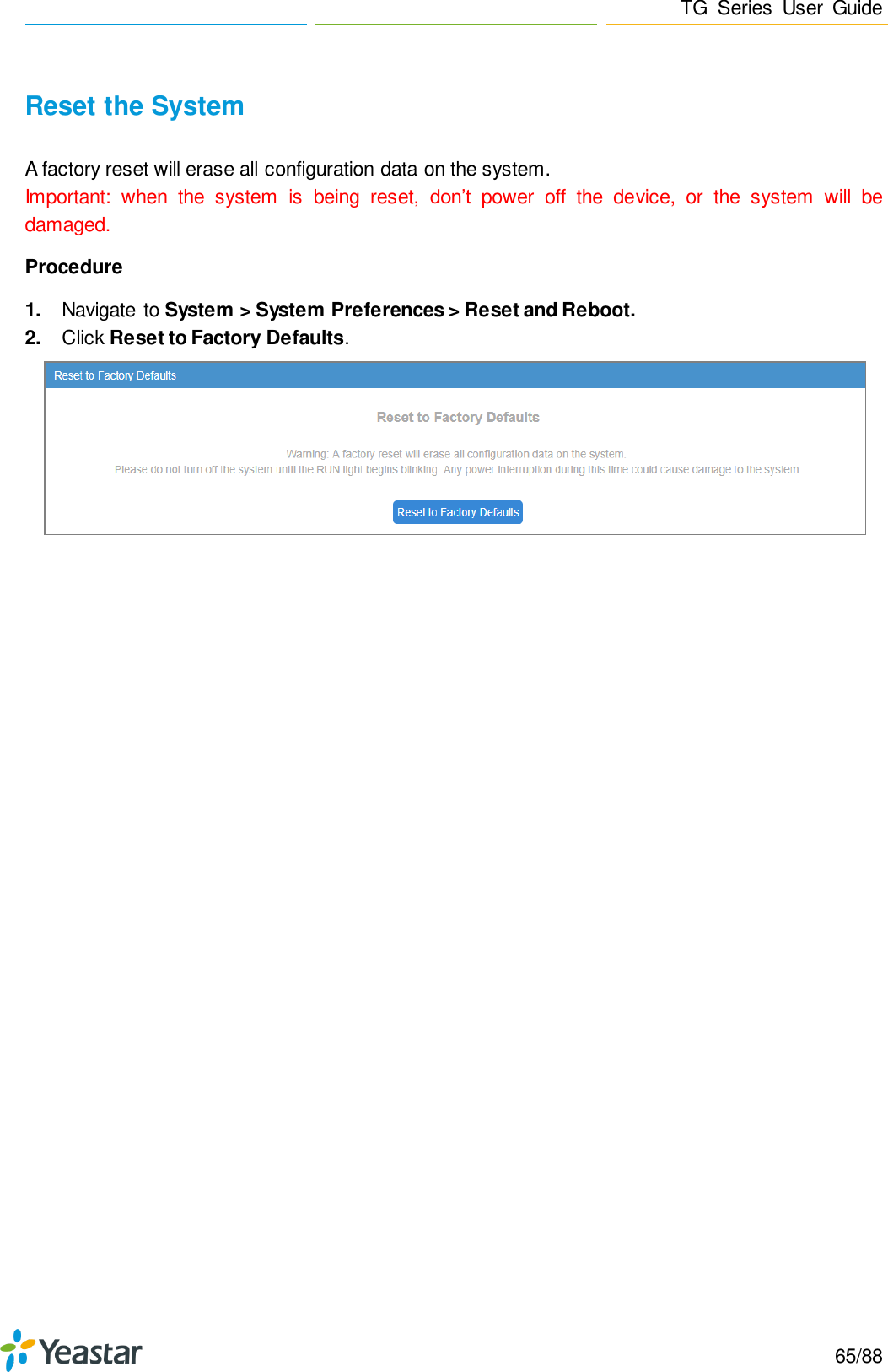 Page 65 of Xiamen Yeastar Information Technology TG200 GSM VoIP Gateway User Manual Yeastar TA400 TA800 User Manual enx