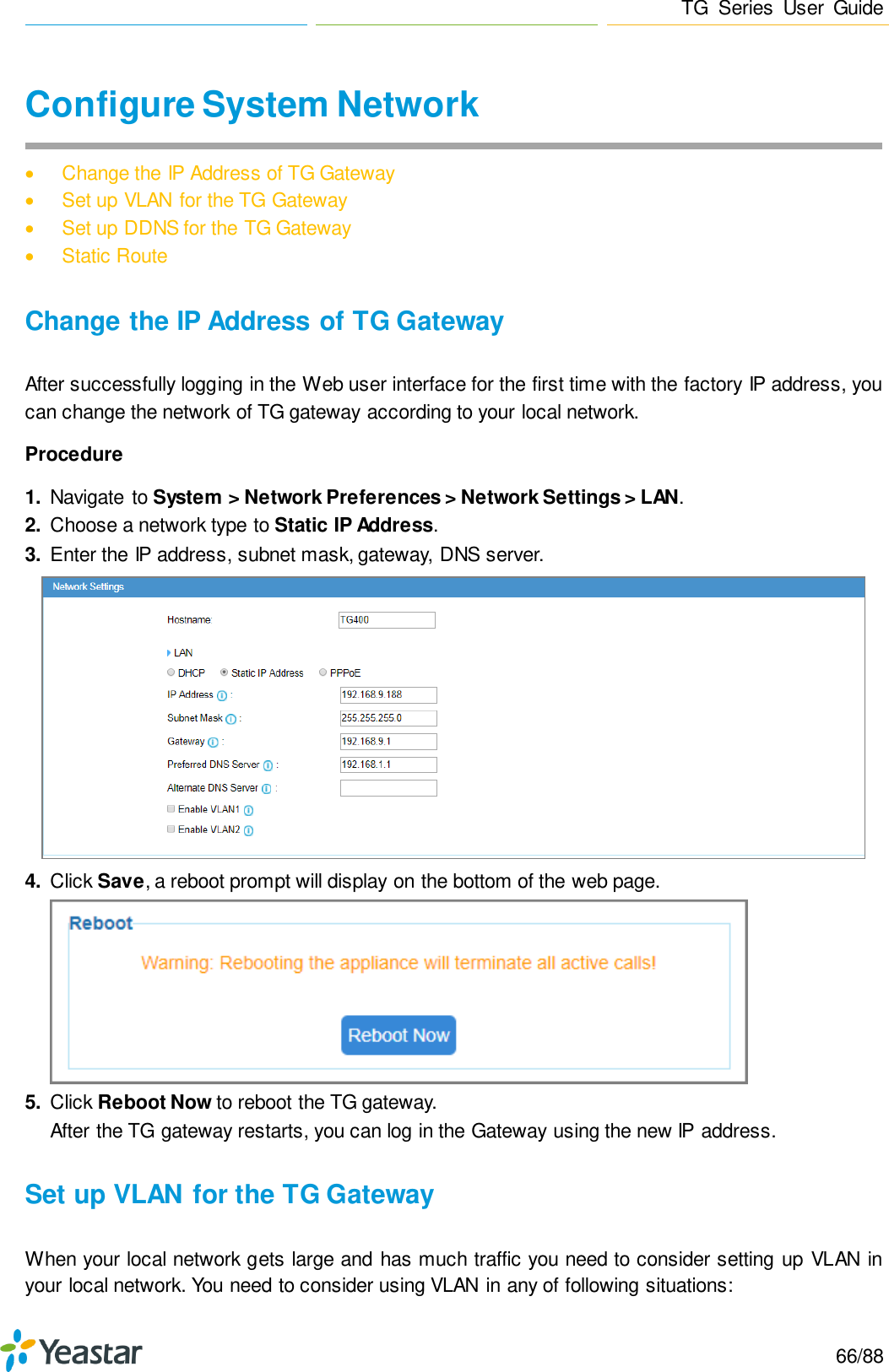 Page 66 of Xiamen Yeastar Information Technology TG200 GSM VoIP Gateway User Manual Yeastar TA400 TA800 User Manual enx