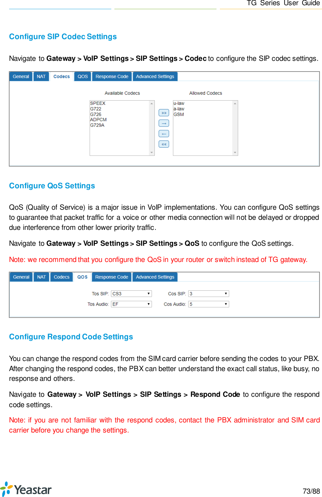 Page 73 of Xiamen Yeastar Information Technology TG200 GSM VoIP Gateway User Manual Yeastar TA400 TA800 User Manual enx