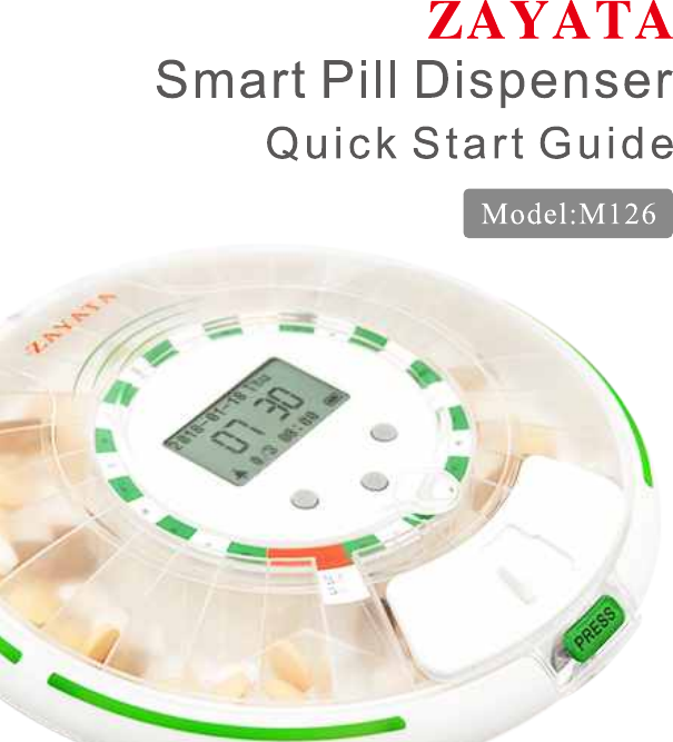 Page 1 of Xiamen zayata technology M126 Smart Pill dispenser User Manual M126                             EN