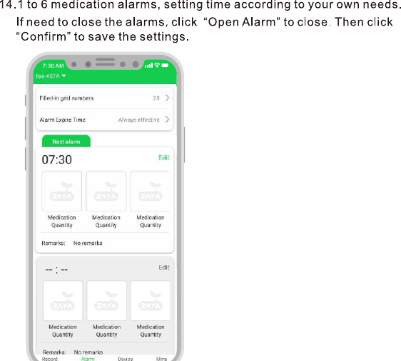 Page 9 of Xiamen zayata technology M126 Smart Pill dispenser User Manual M126                             EN