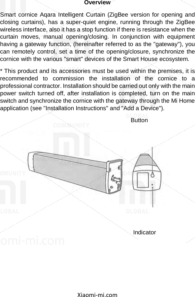 Page 2 of 7 - Xiaomi Aqara Smart Curtain Controller EN