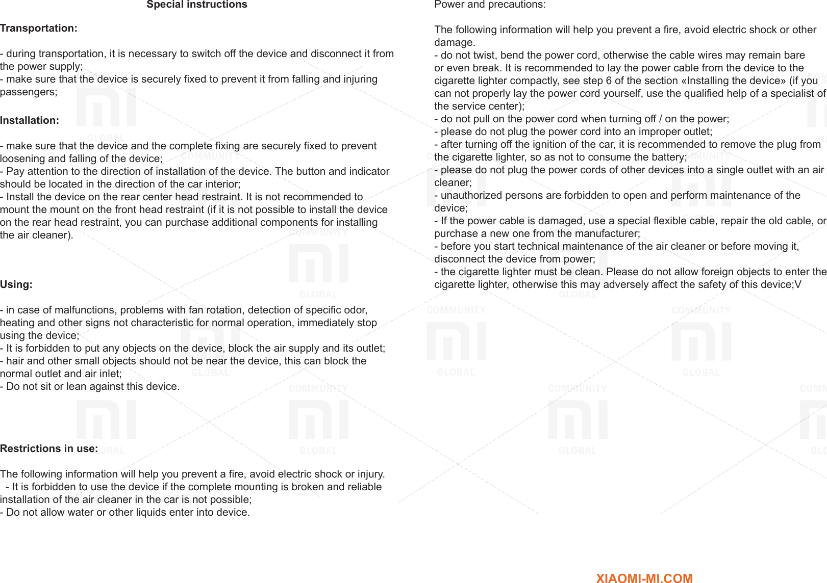 Page 8 of 8 - Xiaomi  Mijia Car Air Purifier EN