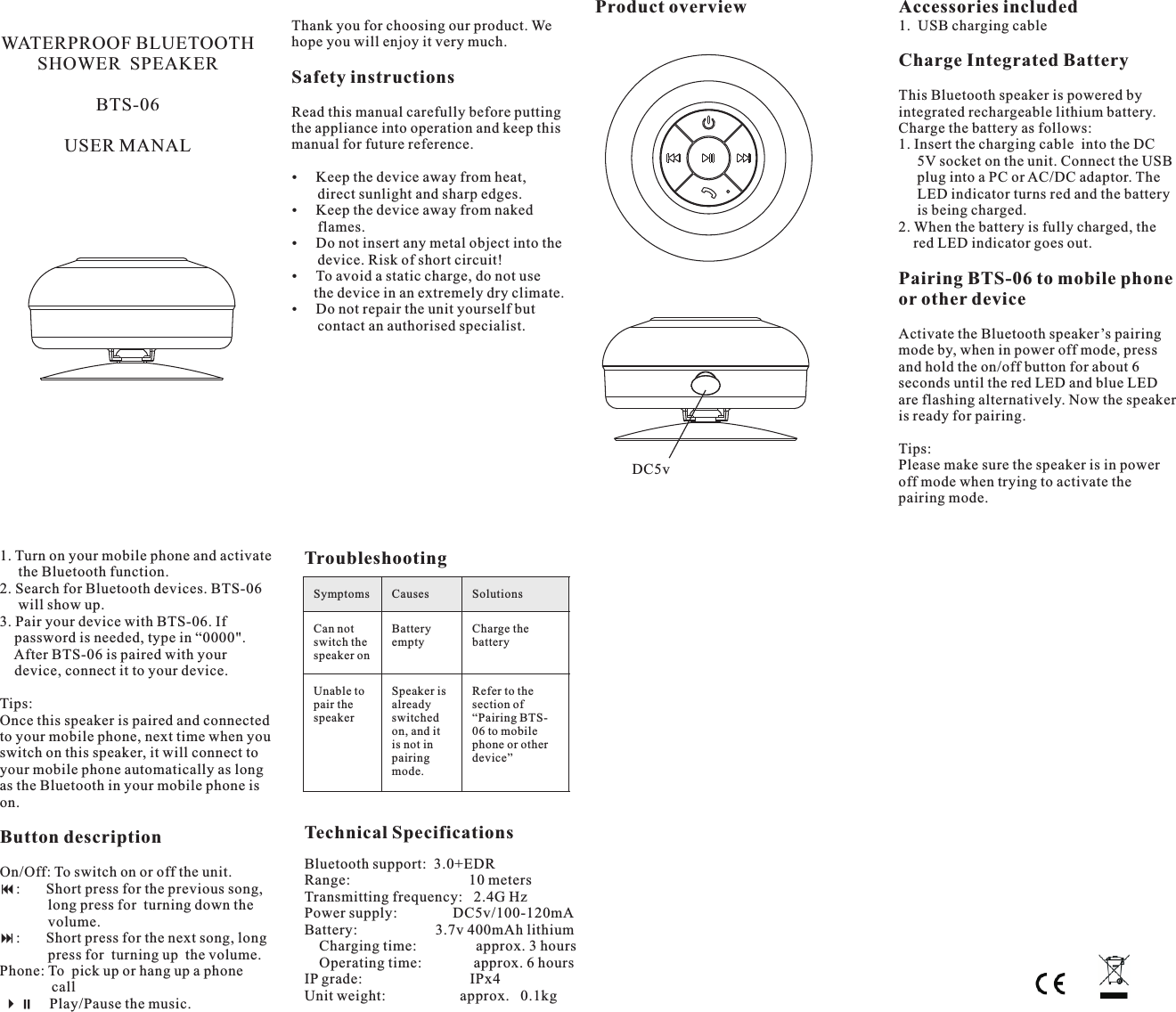 Bts06 manual español