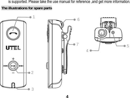  4is supported. Please take the use manual for reference ,and get more information. The illustrations for spare parts             1236745 