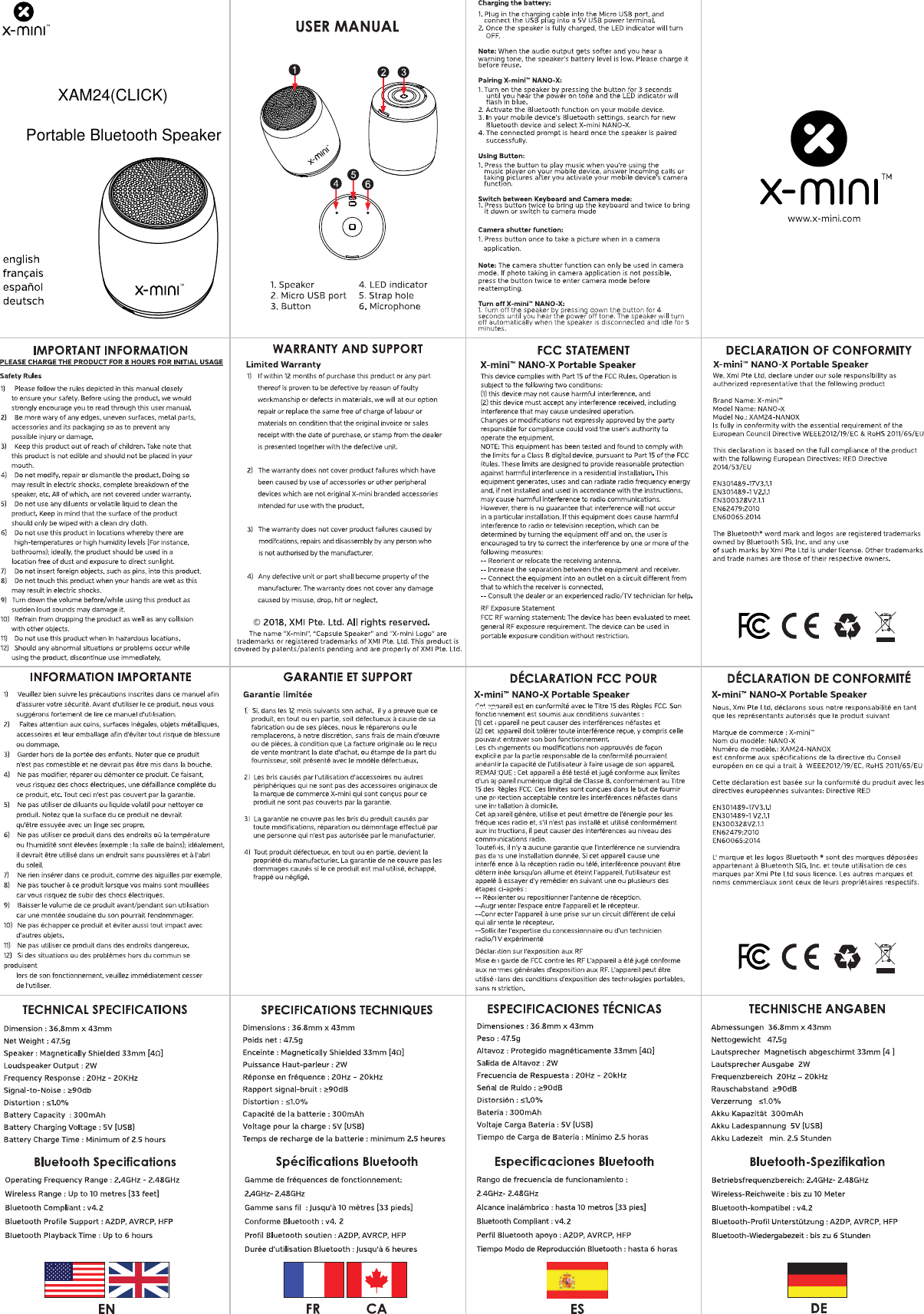 Portable Bluetooth SpeakerXAM24(CLICK)