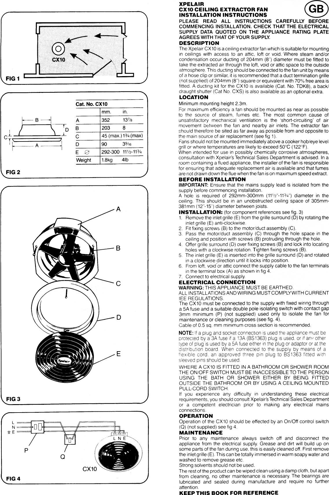 Page 2 of 2 - Xpelair Xpelair-Cx10-Users-Manual-  Xpelair-cx10-users-manual