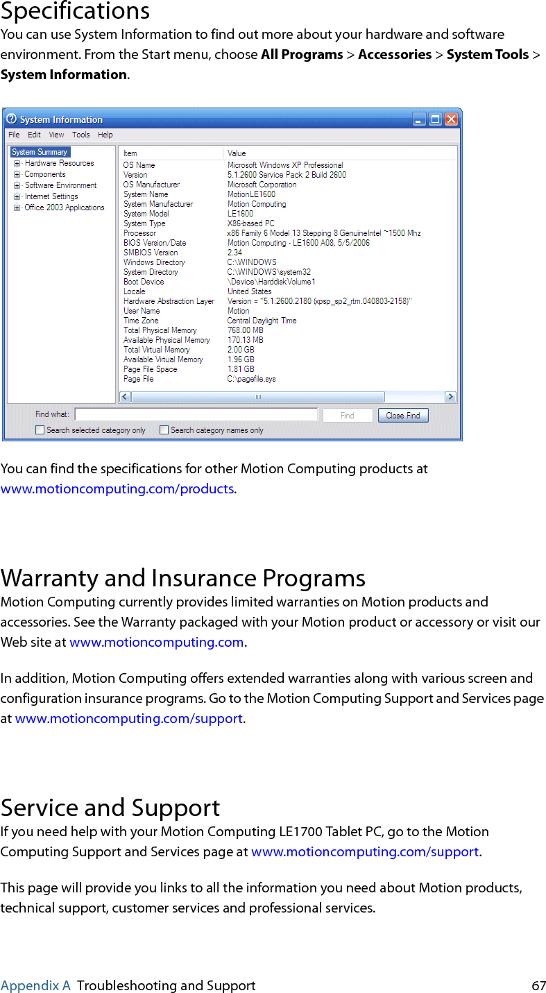 68 Appendix A Troubleshooting and Support