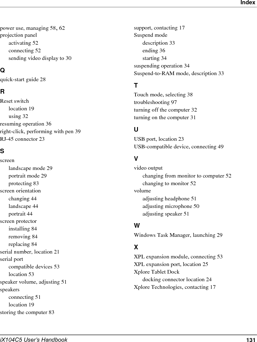                                                           132                                                           iX104C5 User’s Handbook