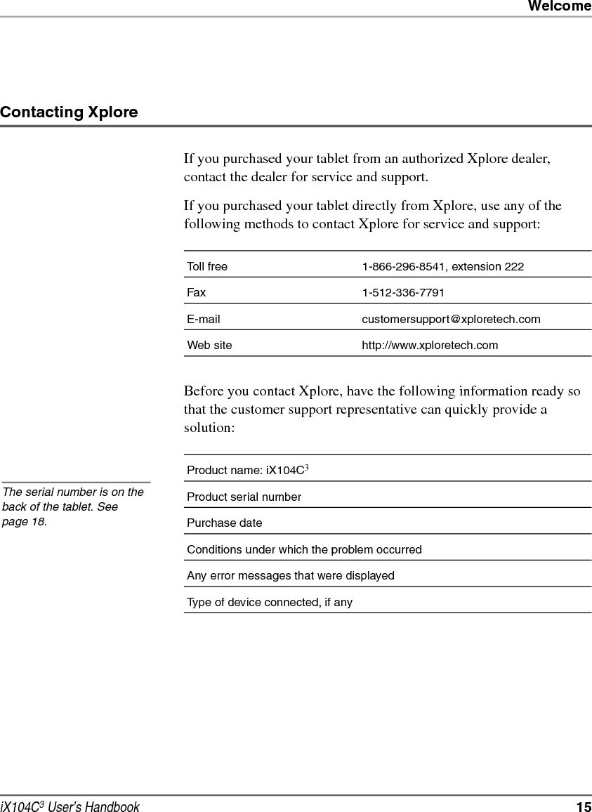 16  iX104C3 User’s Handbook