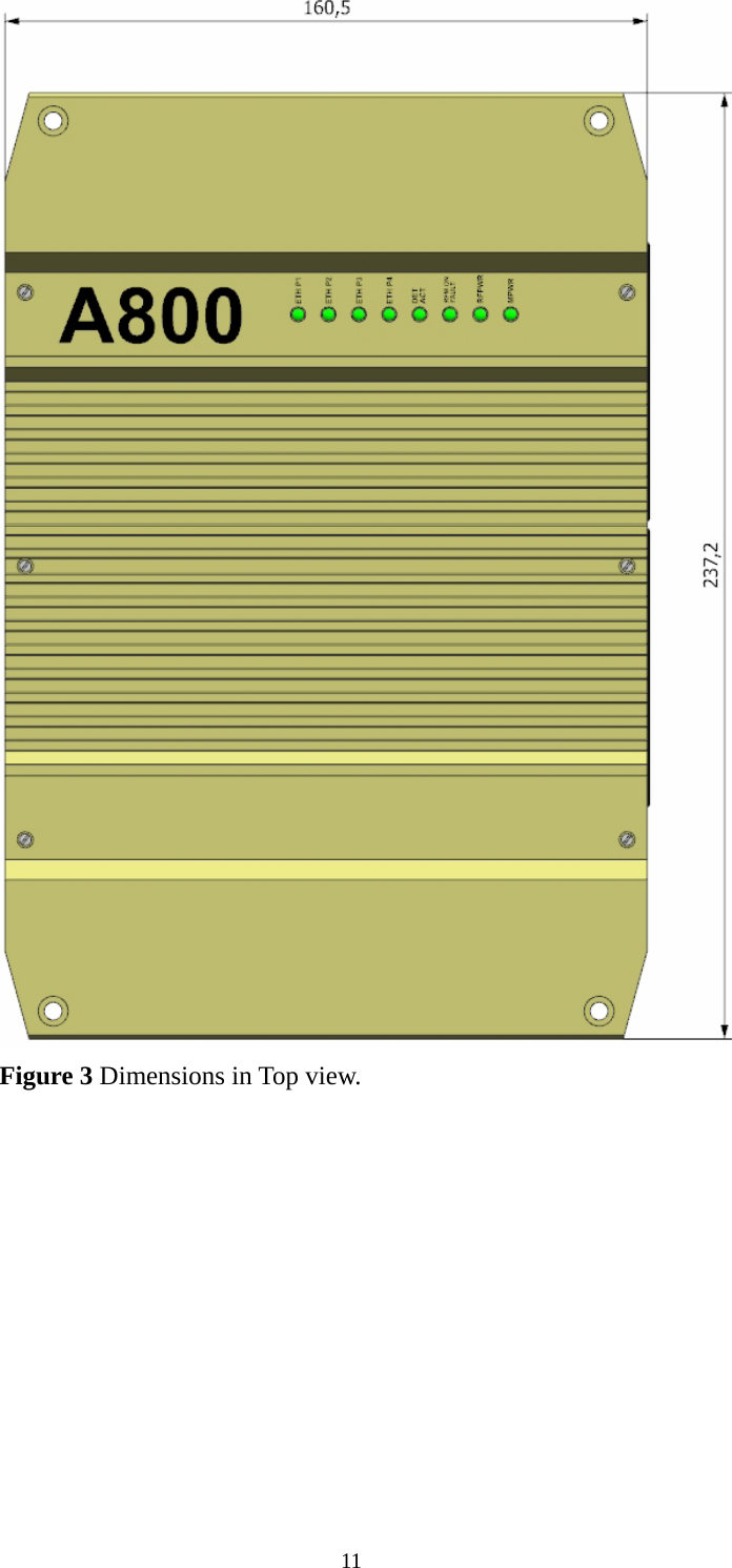  Figure 3 Dimensions in Top view. 11  