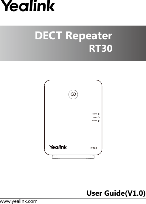 Page 1 of YEALINK RT30 DECT Repeater User Manual