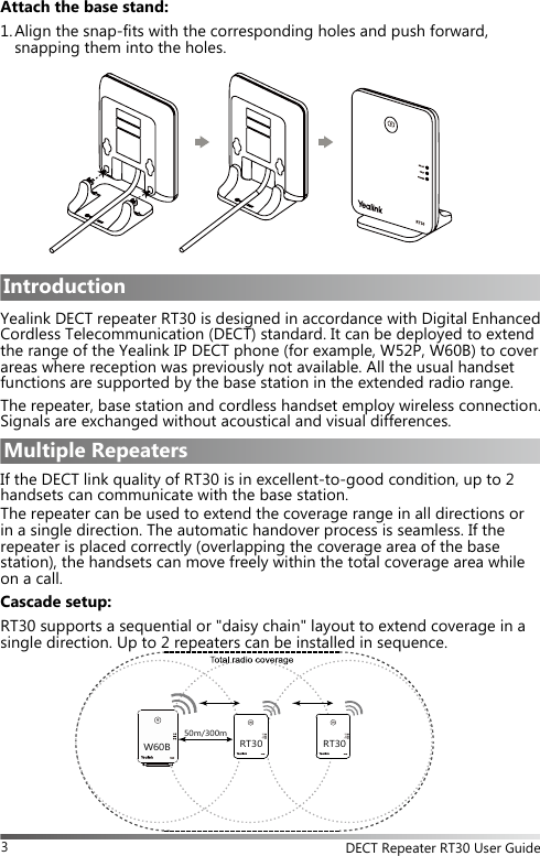 Page 4 of YEALINK RT30 DECT Repeater User Manual