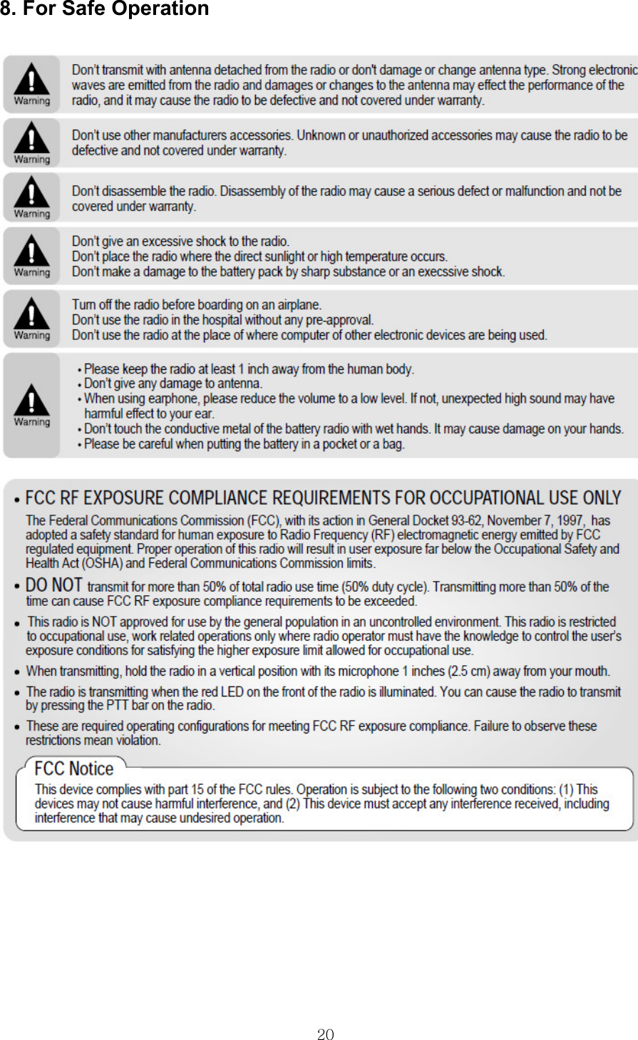  208. For Safe Operation    