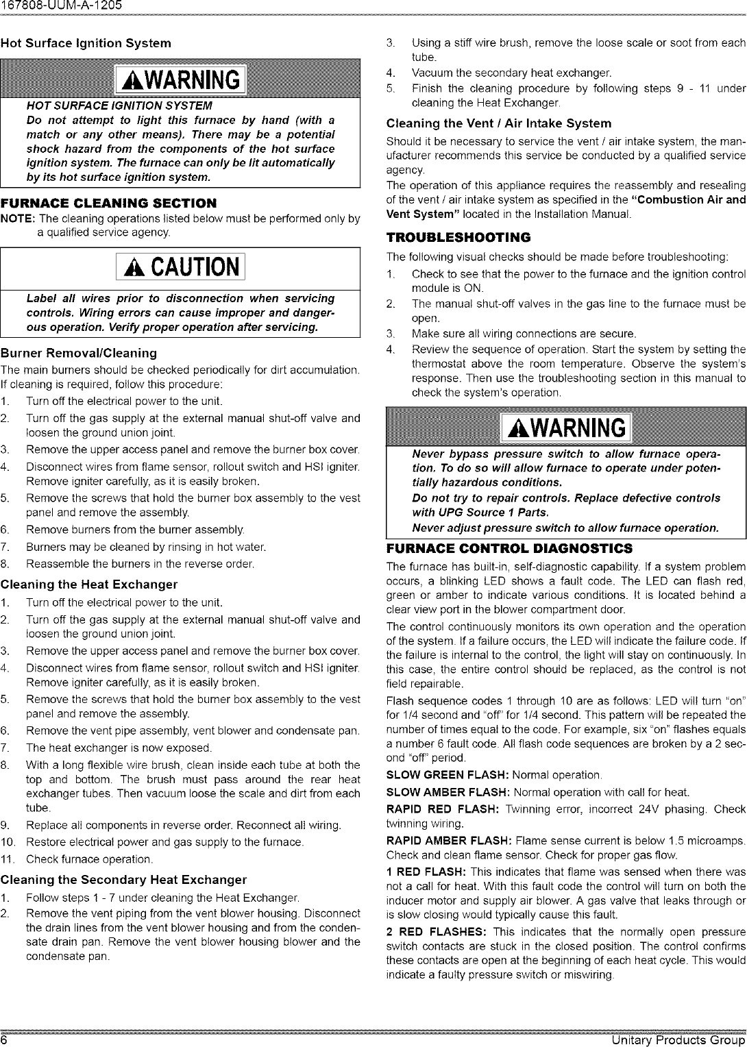 Page 6 of 12 - YORK  Furnace/Heater, Gas Manual L0611119