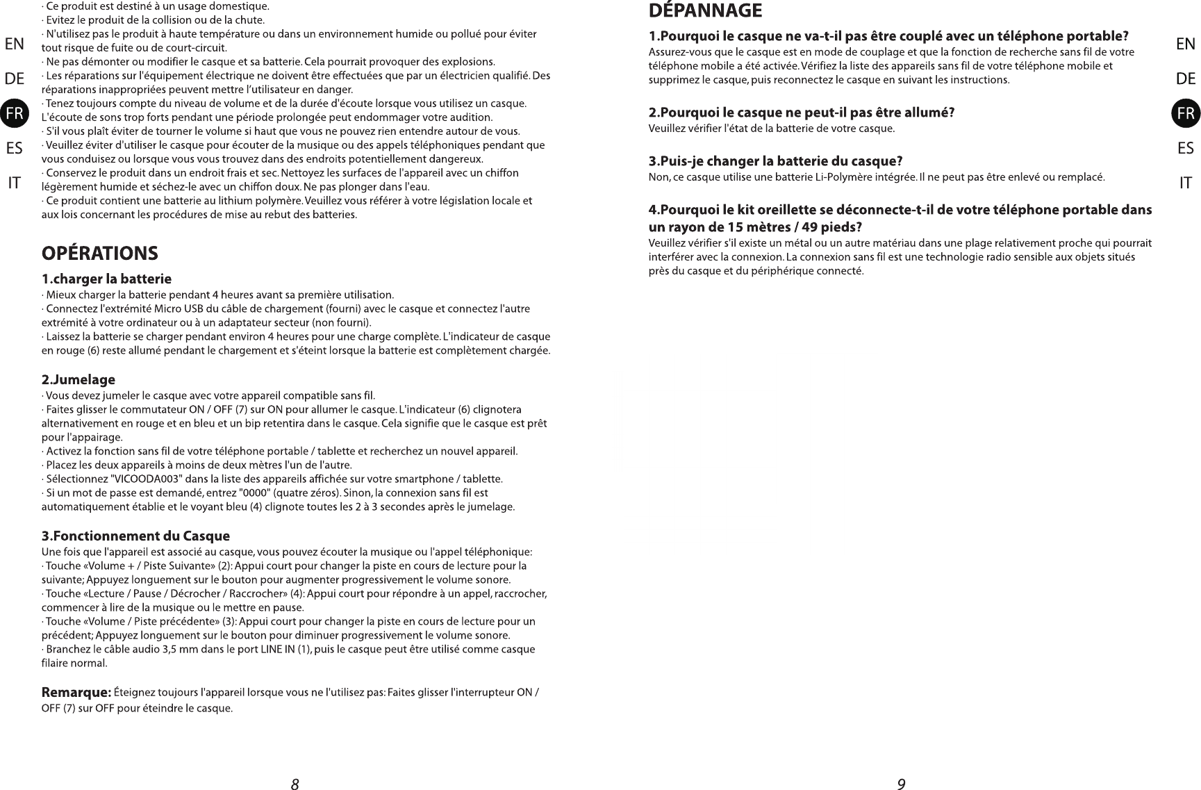 Page 6 of YUXINXIN ELECTRONICS 20180806 Over-Ear Stereo Headphones User Manual 